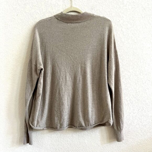 Madewell Ashbury Merino Wool / Alpaca Blend Mock Neck Sweater in Hthr Hazelwood - Picture 5 of 11